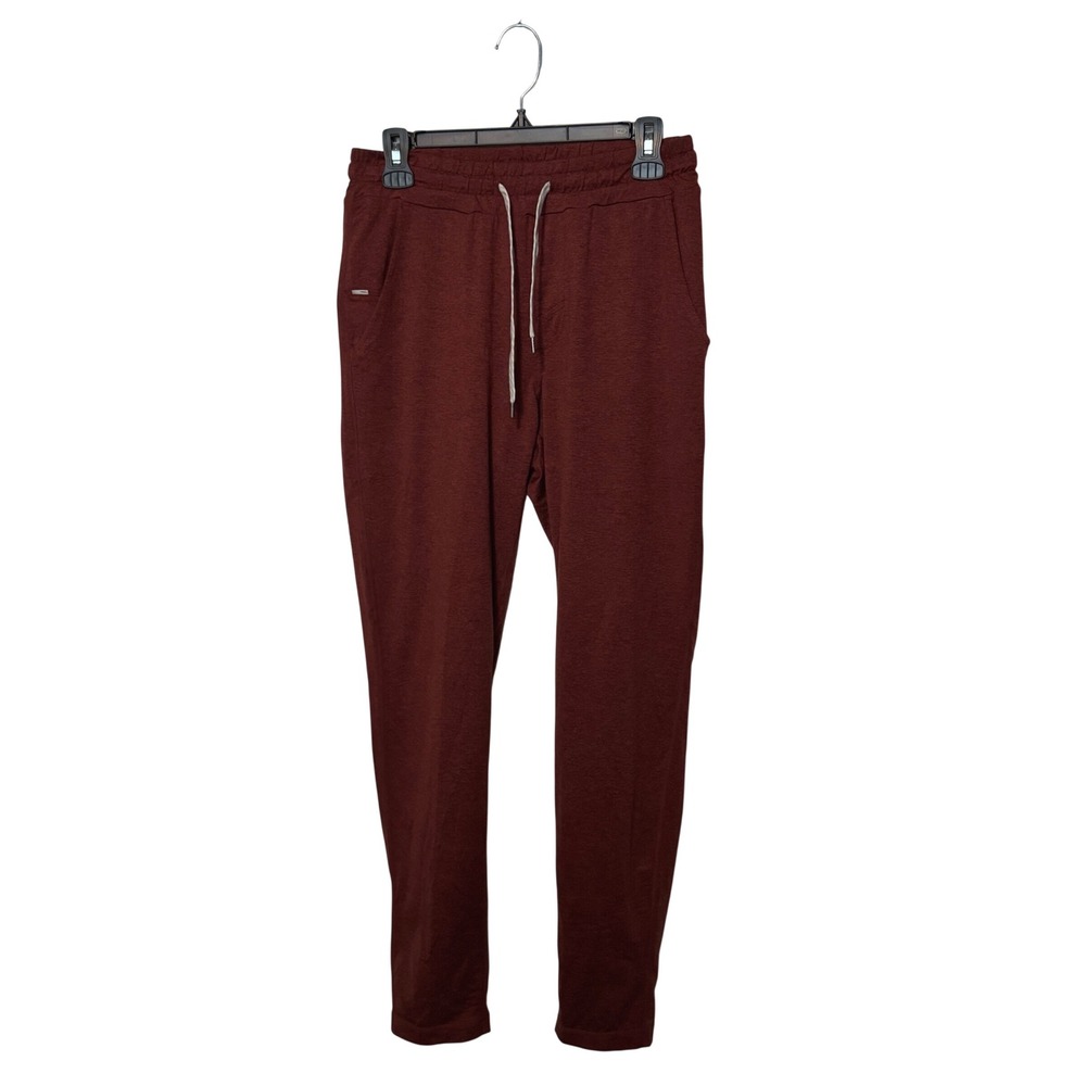 Vuori Ponto Performance Pants Mens Burnt Orange Red Joggers Tapered Stretch Gym